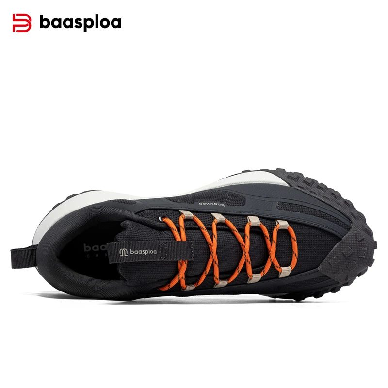 Baasploa Men Hiking Shoes Oxford Anti Splash Water Outdoor Sneakers for Men New Fashion Walking Shoes -BSPD113