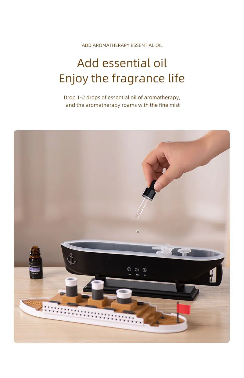 Train Cannon Ultrasonic Air Humidifier Jellyfish Spray Essential Oils Aroma Diffuser -DHPD111