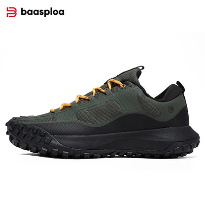 Baasploa Men Hiking Shoes Oxford Anti Splash Water Outdoor Sneakers for Men New Fashion Walking Shoes -BSPD113