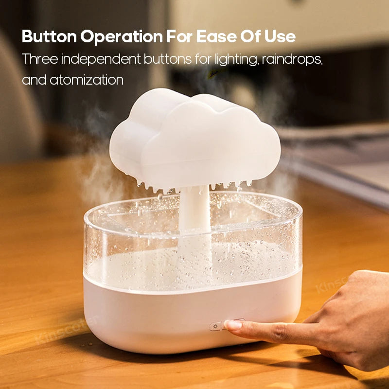 KINSCOTER Rain Clouds Aroma Diffuser Zen Raindrops Air Humidifier Essential Oil Diffuser -DHPD115