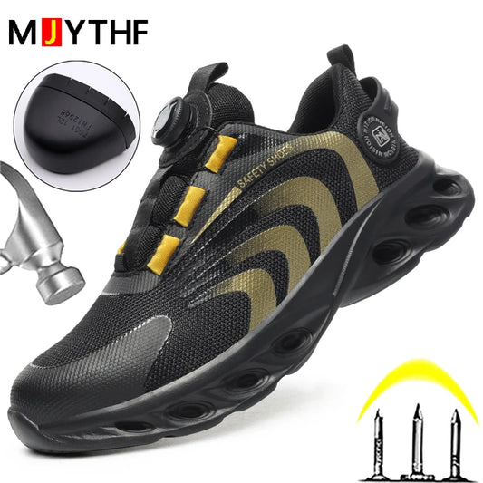 Rotary Buckle Work Sneakers Protective Shoes Lightweight Safety Shoes Puncture-Proof -SHPD107