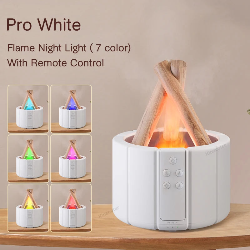 KINSCOTER Simulated Flame Aroma Diffuser Bonfire Air Humidifier Ultrasonic Cool Diffusor -DHPD112