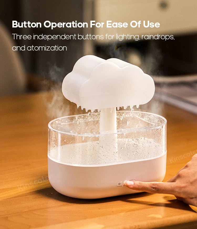 KINSCOTER Rain Clouds Aroma Diffuser Zen Raindrops Air Humidifier Essential Oil Diffuser -DHPD115