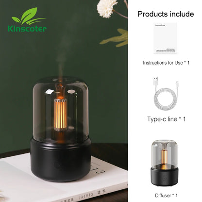 KINSCOTER Portable Mini Aroma Diffuser USB Air Humidifier Essential Oil Night Light Cold Mist Maker Sprayer -DHPD110