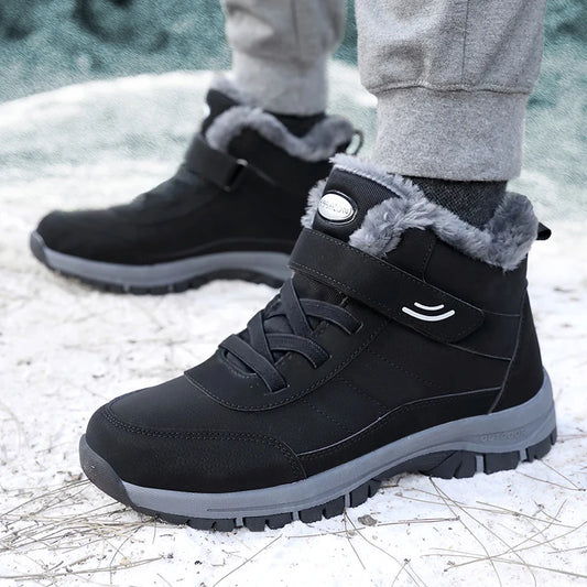 Snow Boots for Men Casual Winter Shoes Platform Non-slip Warm Fur Ankle Boots -SHPD108