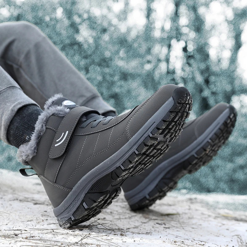 Snow Boots for Men Casual Winter Shoes Platform Non-slip Warm Fur Ankle Boots -SHPD108