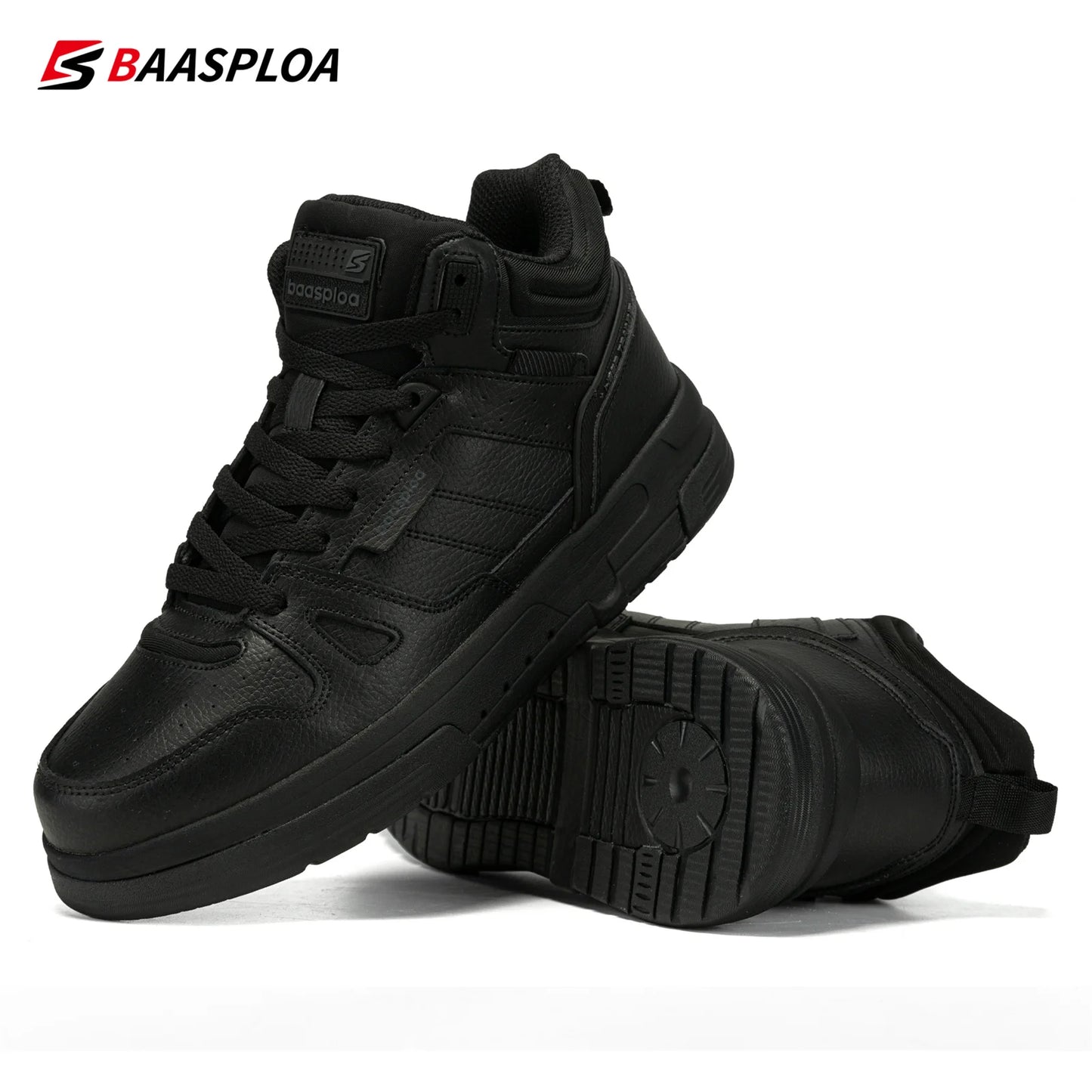 Baasploa Men Winter Shoes New Fashion Leather Cotton Shoes Comfort Plush Warm Casual Walking Sneakers -BSPD105