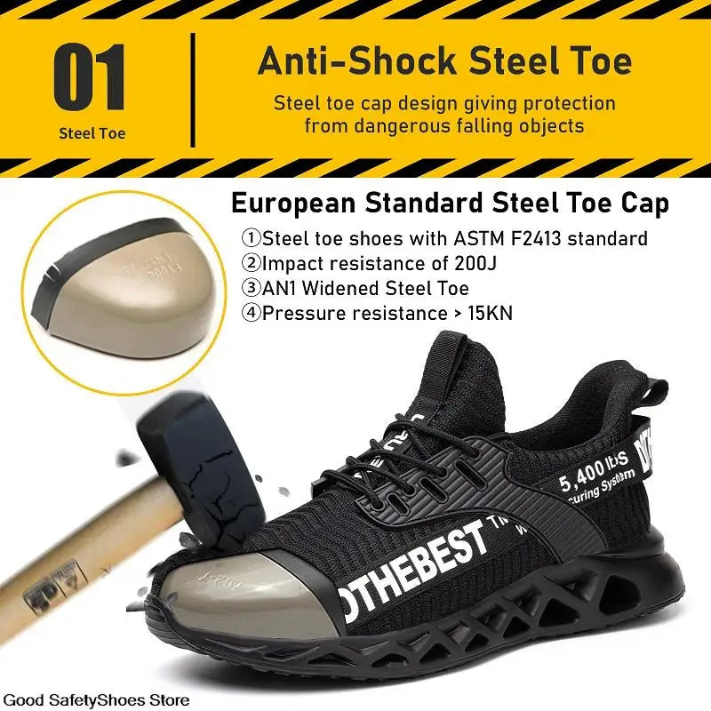 Steel Toe Safety Shoes for Men Women Lightweight Work Sneakers Puncture Proof Work Shoes -SHPD119