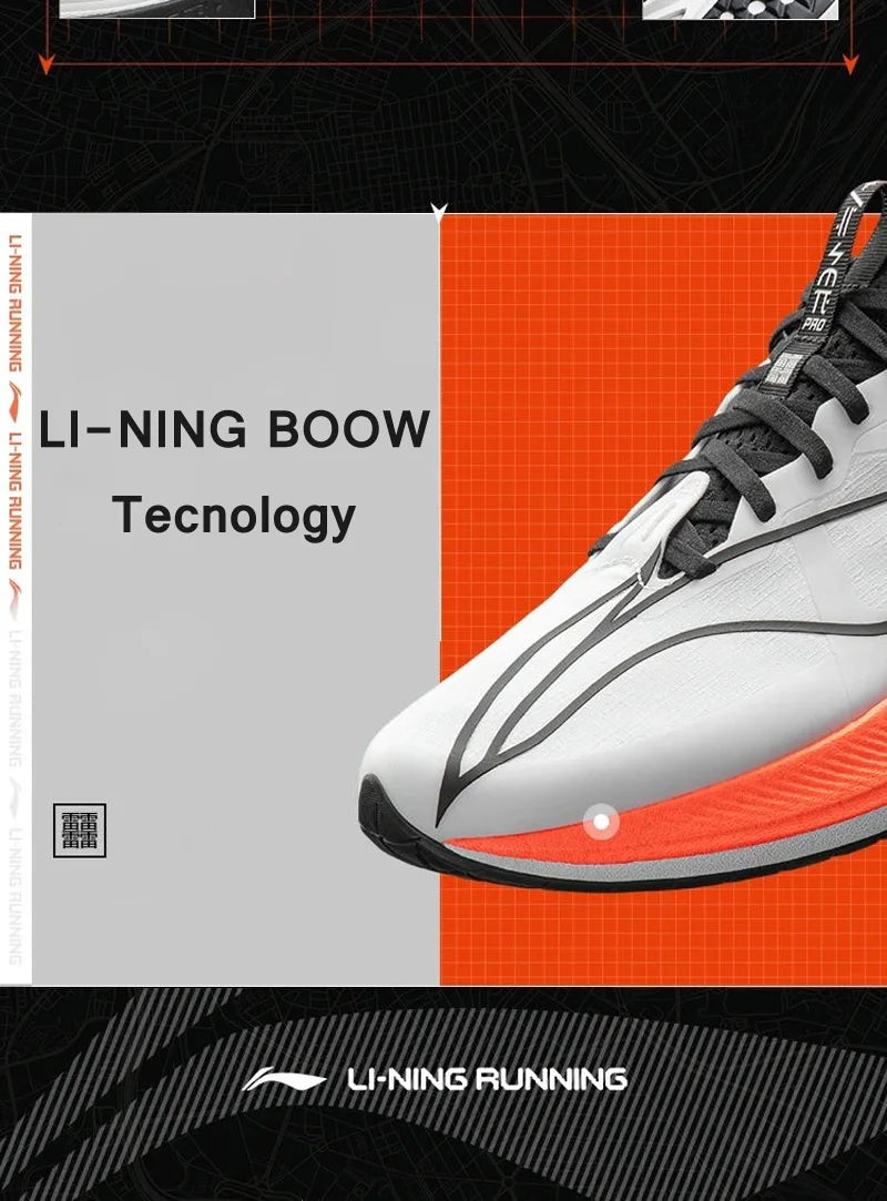 Li-Ning Men RED HARE 7 PRO Racing Running Shoes BOOM Cushion Stable Sport Shoes Breathable Wearable Light Sneakers -BSPD119