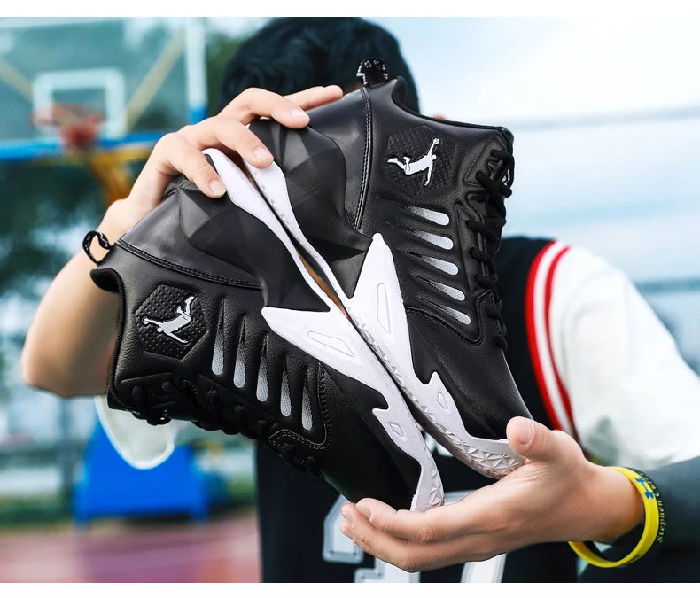 Brand Leather Men Sneakers Comfortable Basketball Non-Slip Lightweight Shoes -SHPD115