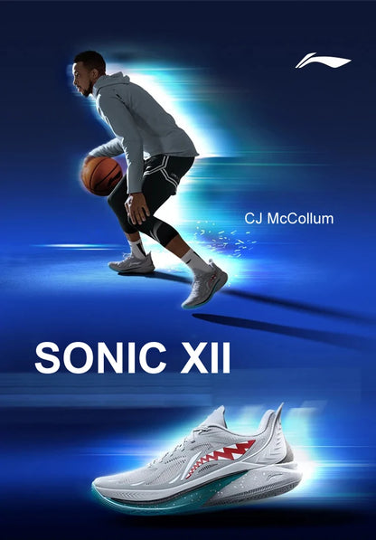 Li-Ning Men SONIC XII Professional Basketball Shoes BOOM Cushion LIGHT FOAM PLUS Wearable Competition Sport Sneakers -BSPD110