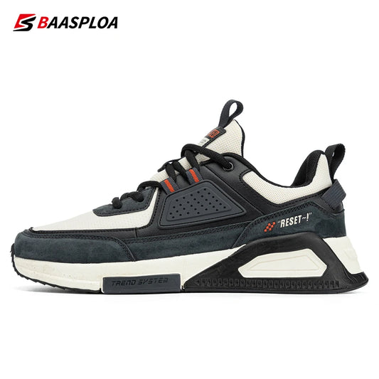 Baasploa 2022 New Men Leather Sneaker Waterproof Walking Shoes  Fashion Casual Shoes Non-Slip -BSPD114