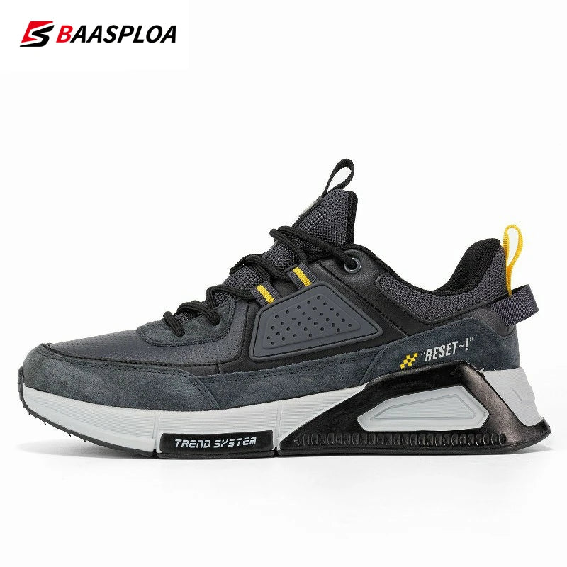 Baasploa 2022 New Men Leather Sneaker Waterproof Walking Shoes  Fashion Casual Shoes Non-Slip -BSPD114