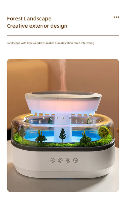 Aroma Humidifier Raindrop Air Humidifier Colourful Light White Noise Essential Oil Diffuser Home Ultrasonic -DHPD113