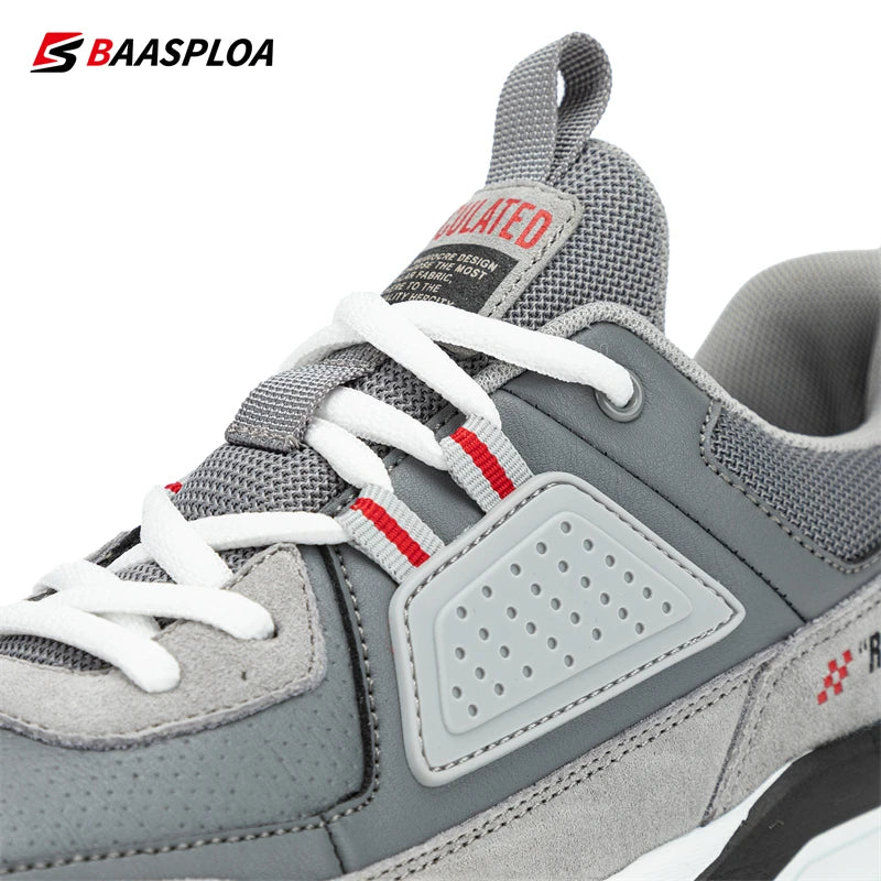 Baasploa 2022 New Men Leather Sneaker Waterproof Walking Shoes  Fashion Casual Shoes Non-Slip -BSPD114