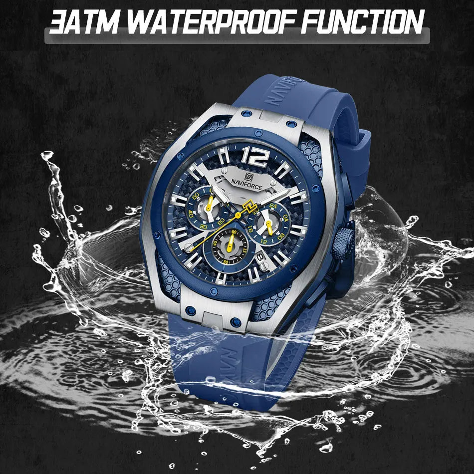 NAVIFORCE Fashion Men's Watch 2025 New Multifunctional Quartz Sports Wristwatch -WPD107