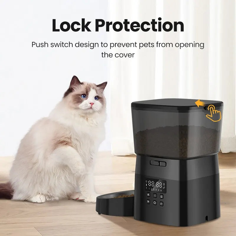 ROJECO Automatic Pet Feeder Button Version Auto Cat Food Dispenser Accessories -BKPD106