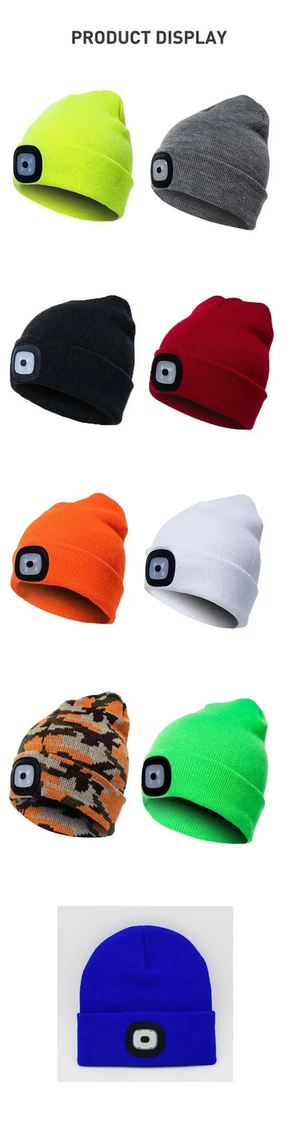 LED Beanie Hat with Light | Unisex Warm Winter Cap - USA - FREE shipping  -ZKPD100