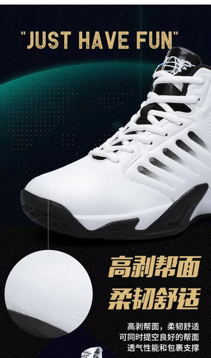 Brand Leather Men Sneakers Comfortable Basketball Non-Slip Lightweight Shoes -SHPD115