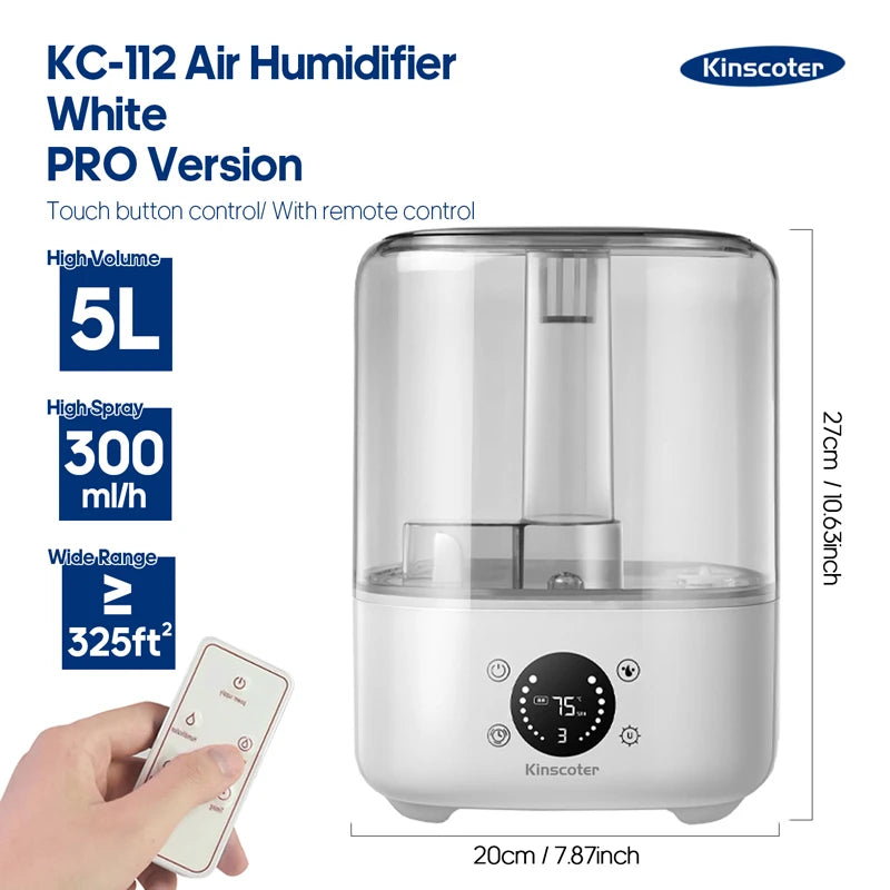 KINSCOTER 3L Air Humidifier Professional Large Capacity Home Humidifier Plant Mist Aroma Diffuser -DHPD100