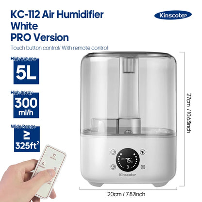 KINSCOTER 3L Air Humidifier Professional Large Capacity Home Humidifier Plant Mist Aroma Diffuser -DHPD100