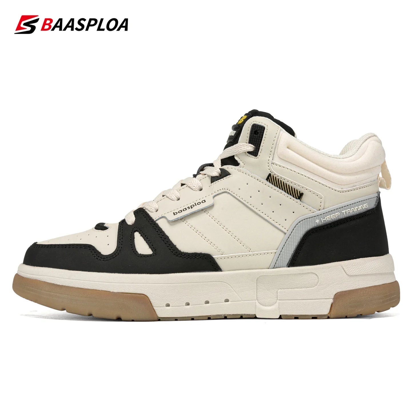 Baasploa Men Winter Shoes New Fashion Leather Cotton Shoes Comfort Plush Warm Casual Walking Sneakers -BSPD105