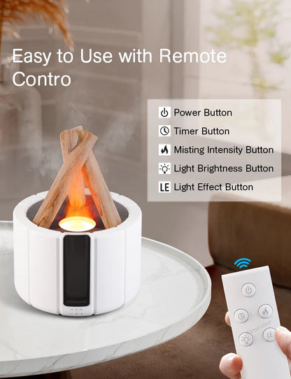 KINSCOTER Simulated Flame Aroma Diffuser Bonfire Air Humidifier Ultrasonic Cool Diffusor -DHPD112