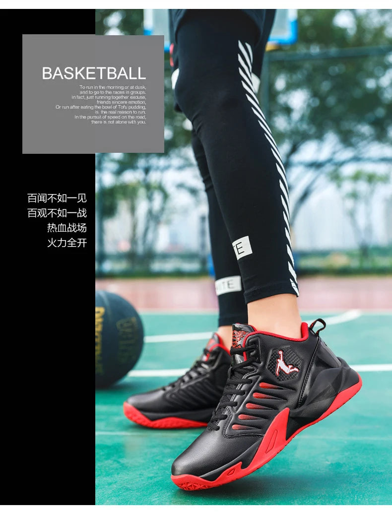 Brand Leather Men Sneakers Comfortable Basketball Non-Slip Lightweight Shoes -SHPD115