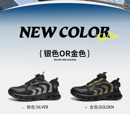 Rotary Buckle Work Sneakers Protective Shoes Lightweight Safety Shoes Puncture-Proof -SHPD107