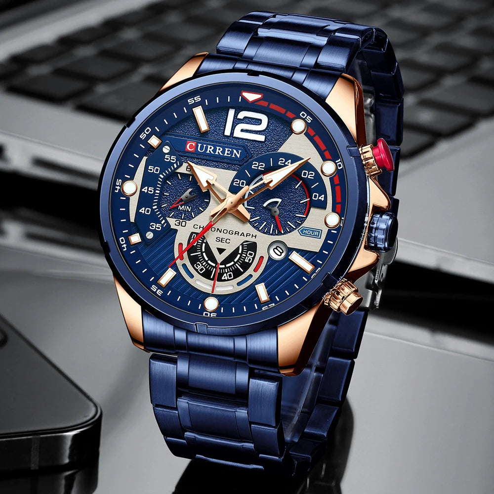 CURREN Watches Men's Sport Quartz Chronograph Wristwatches -WPD140