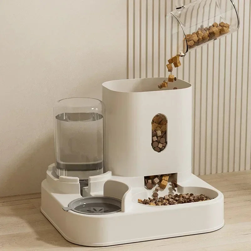 Automatic Feeder Cat Dog Food Bowl With Water Fountain Pet Large Capacity -BKPD107