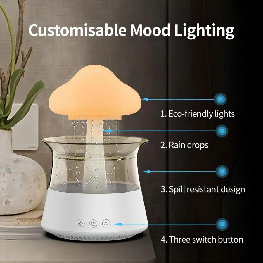 Relax Cloud Rain Diffuser Humidifier Raindrop Aromatherapy Machine Ultrasonic Atomization Humidification -DHPD114