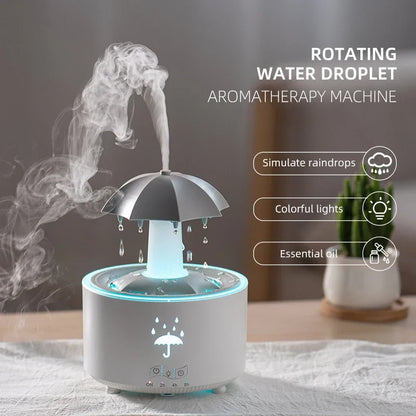 Creative Umbrella Water Drop Air Humidifier with Colourful Light Raindrop Aroma -BKPD122