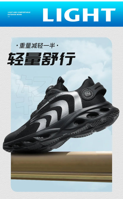 Rotary Buckle Work Sneakers Protective Shoes Lightweight Safety Shoes Puncture-Proof -SHPD107