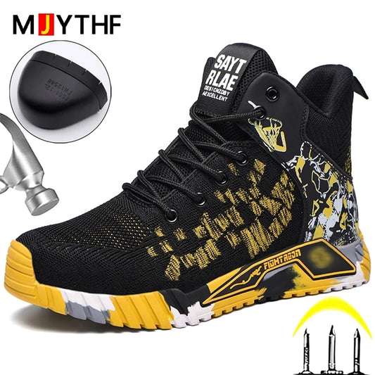 High Top Safety Shoes For Men's Work Safety Boots Anti Impact And Anti Puncture Work Sports Shoes -SHPD120