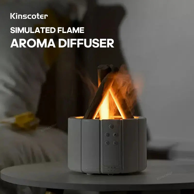 KINSCOTER Simulated Flame Aroma Diffuser Bonfire Air Humidifier Ultrasonic Cool Diffusor -DHPD112