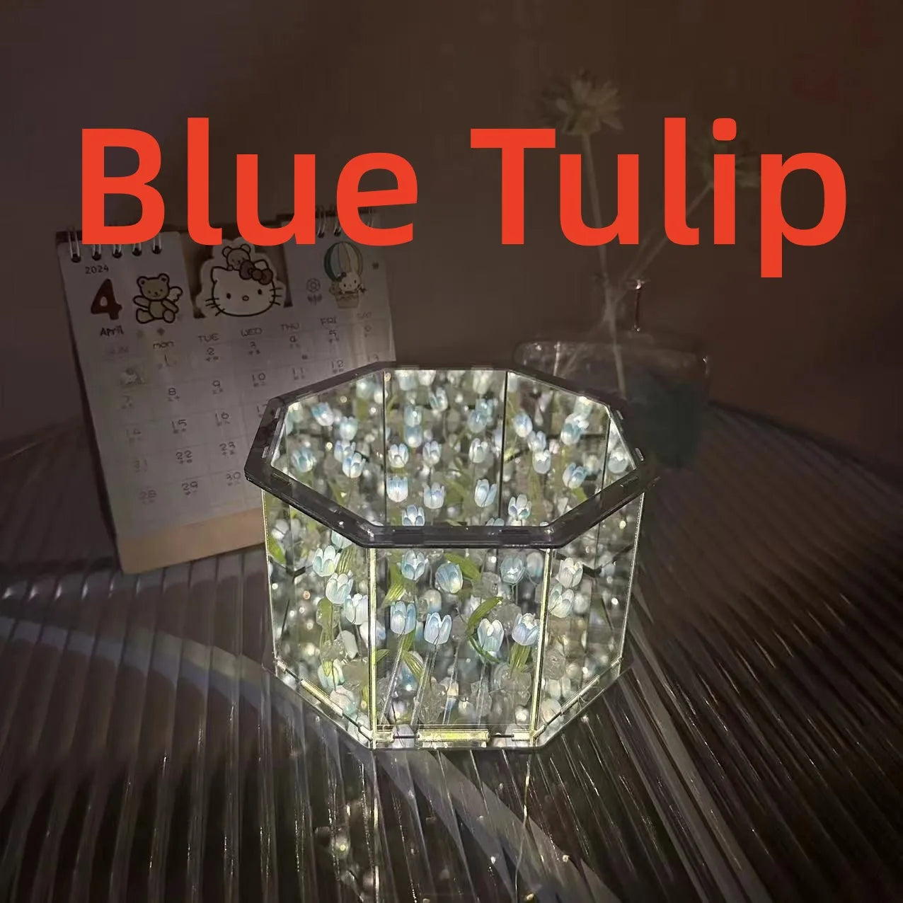 New DIY Tulip Mirror Cube Lamp Three-Dimensional Nightlight Material -ZKPD104