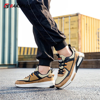 Baasploa 2022 New Men Leather Sneaker Waterproof Walking Shoes  Fashion Casual Shoes Non-Slip -BSPD114