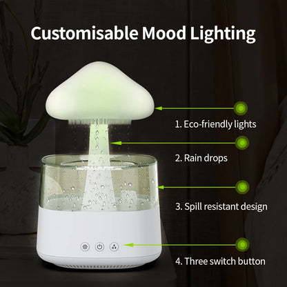 Relax Cloud Rain Diffuser Humidifier Raindrop Aromatherapy Machine Ultrasonic Atomization Humidification -DHPD114