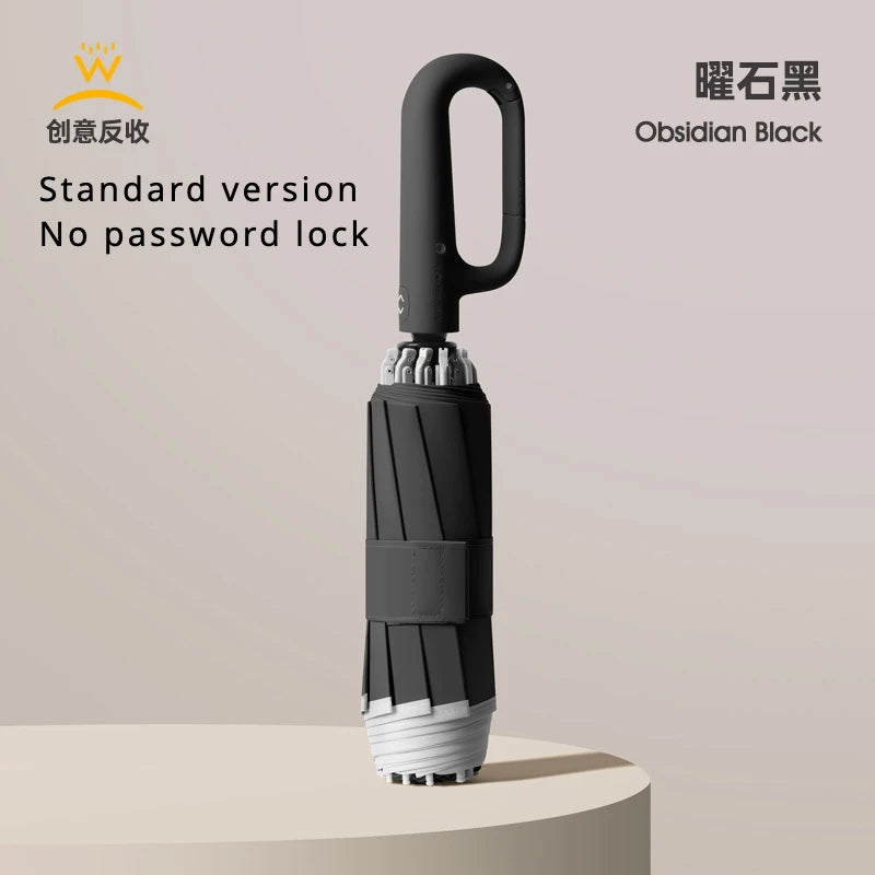 Password Lock Buckle Umbrella, Windproof Automatic Folding Umbrella, Wind Resistant Umbrella Men Women -BKPD109