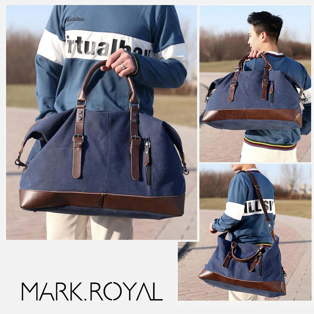 MARKROYAL Canvas Leather Men Travel Bags -BPD101