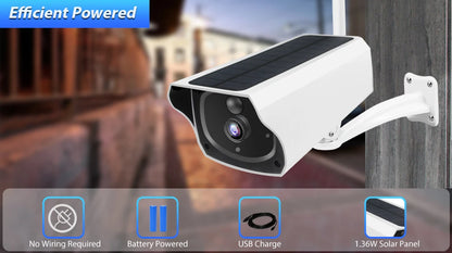 Wireless Solar Bullet Camera WiFi 1080P Outdoor Battery  CCTV Surveillance Camera -ZKPD108