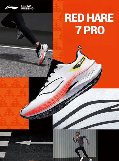 Li-Ning Men RED HARE 7 PRO Racing Running Shoes BOOM Cushion Stable Sport Shoes Breathable Wearable Light Sneakers -BSPD119