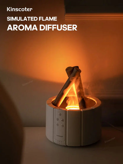 KINSCOTER Simulated Flame Aroma Diffuser Bonfire Air Humidifier Ultrasonic Cool Diffusor -DHPD112