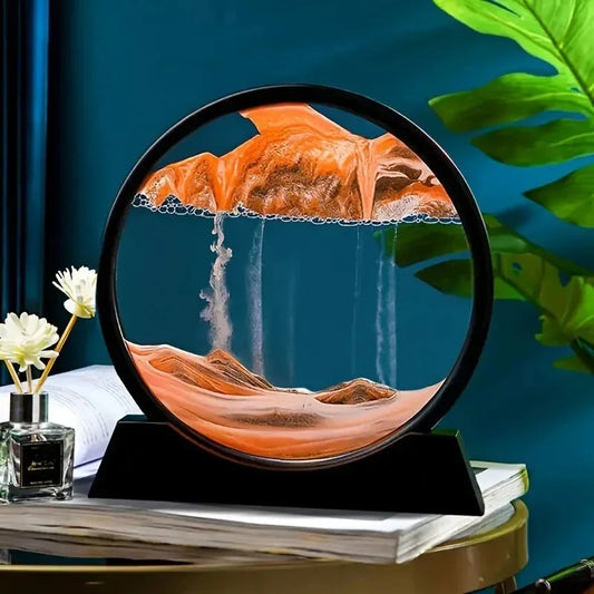 3D Hourglass Quicksand Moving Sand Art Picture Round Glass Deep Sea Sandscape Craft -ZKPD118