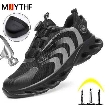 Rotary Buckle Work Sneakers Protective Shoes Lightweight Safety Shoes Puncture-Proof -SHPD107