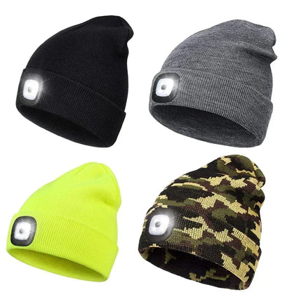 LED Beanie Hat with Light | Unisex Warm Winter Cap - USA - FREE shipping  -ZKPD100