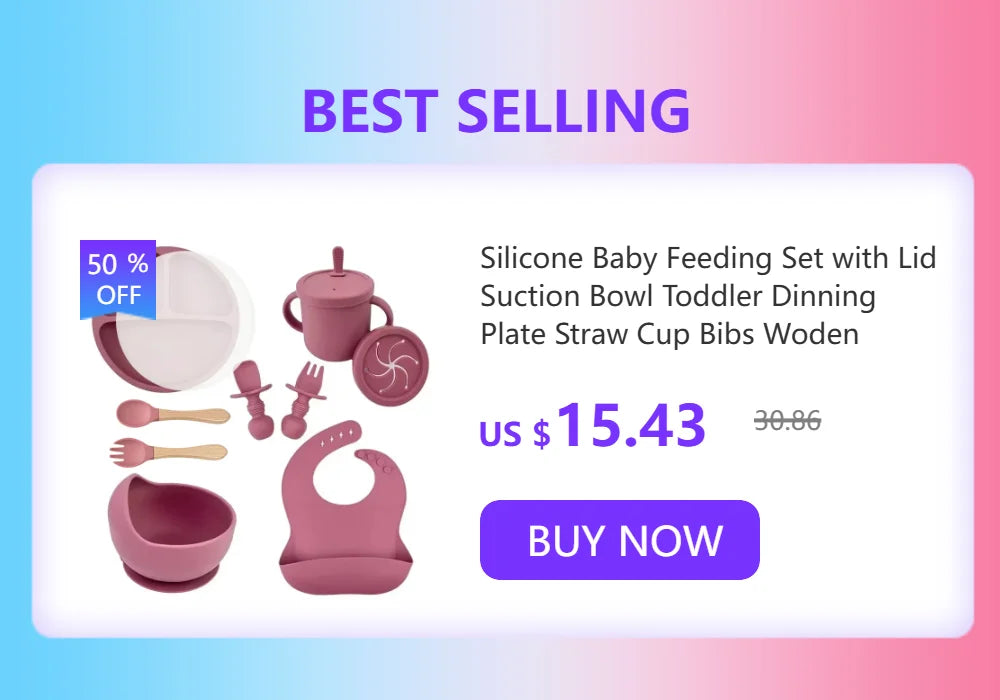 BPA Free Silicone Baby Feeding Set Sucker Bowl Dinning Plate Straw Cup Spoon Forks for Kids -BKPD127