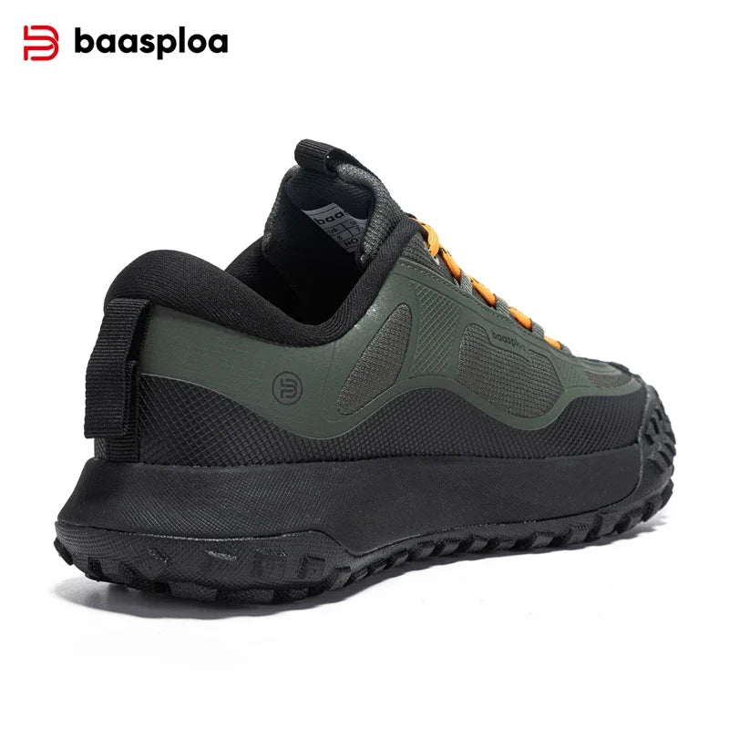 Baasploa Men Hiking Shoes Oxford Anti Splash Water Outdoor Sneakers for Men New Fashion Walking Shoes -BSPD113