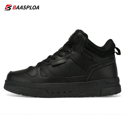 Baasploa Men Winter Shoes New Fashion Leather Cotton Shoes Comfort Plush Warm Casual Walking Sneakers -BSPD105